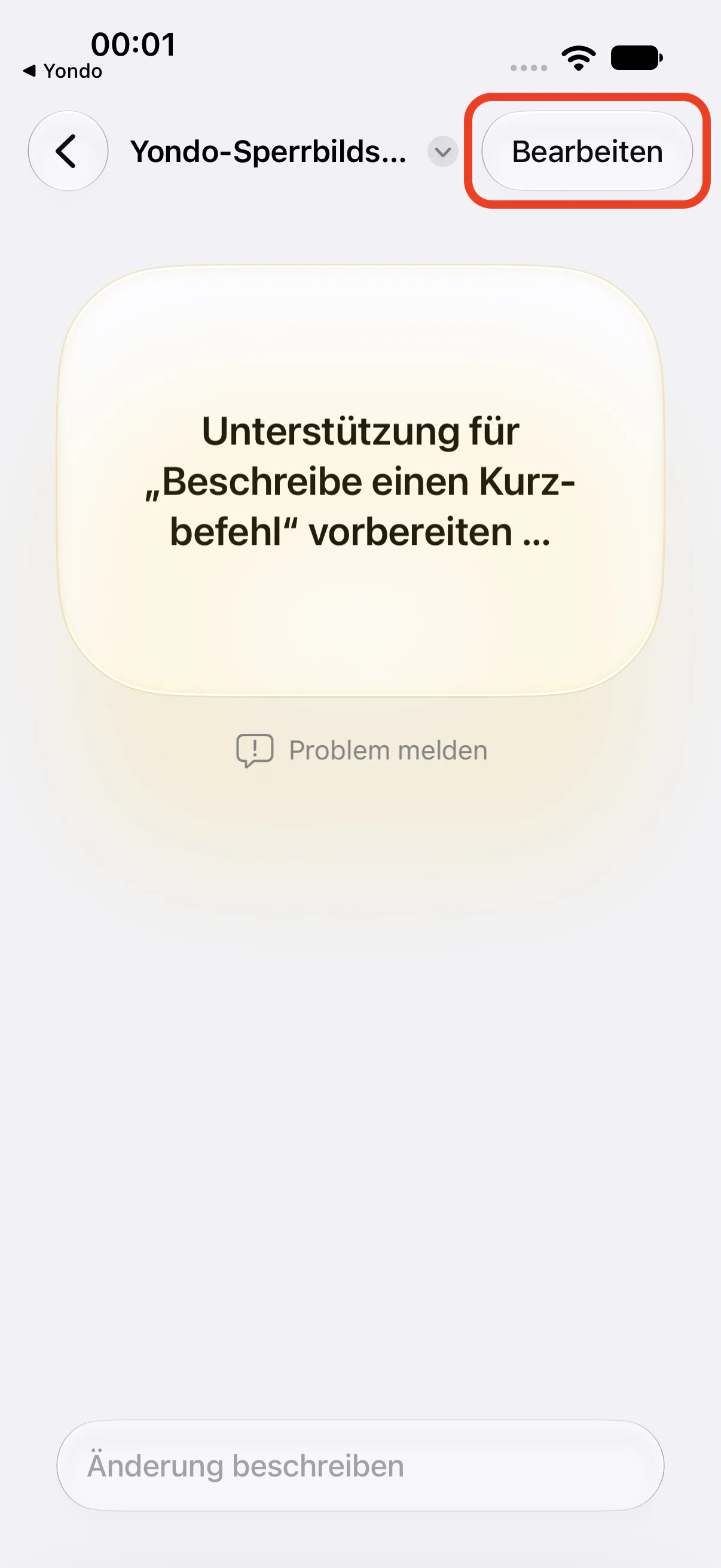 Der Übersichtsbildschirm nach dem Hinzufügen und „Bearbeiten“ oben rechts
