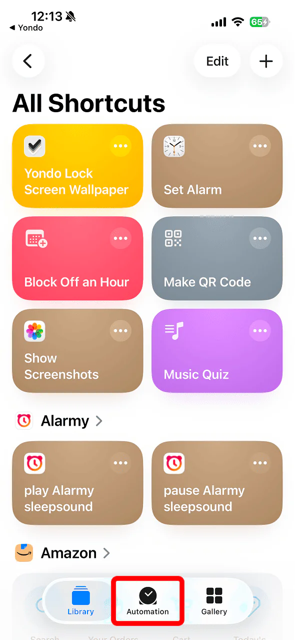 Automation tab