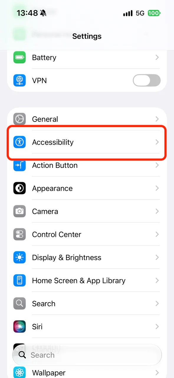 iPhone 설정의 손쉬운 사용 항목