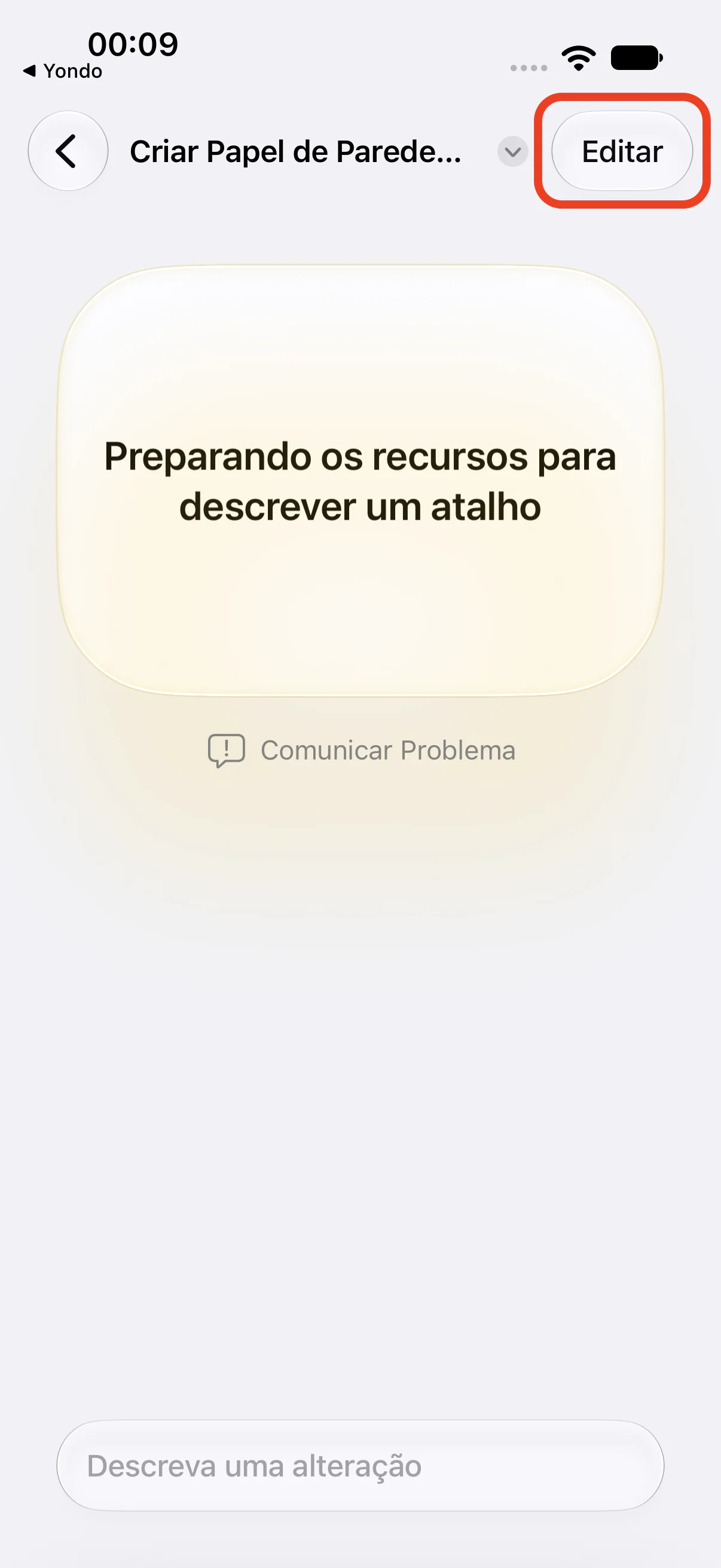 A tela de visão geral depois de adicionar e o “Editar” no canto superior direito