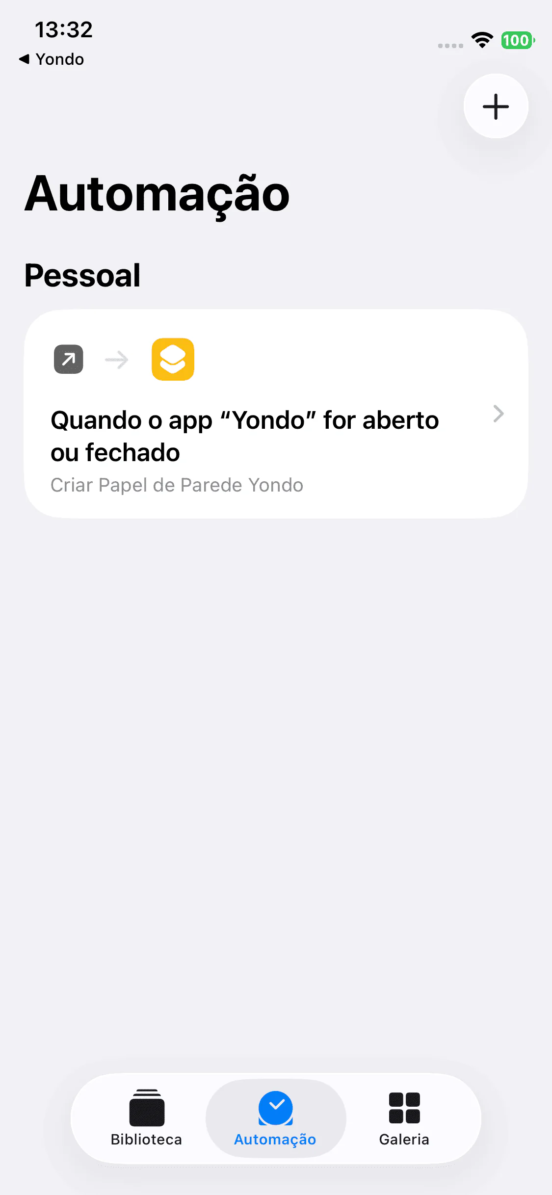A automação criada