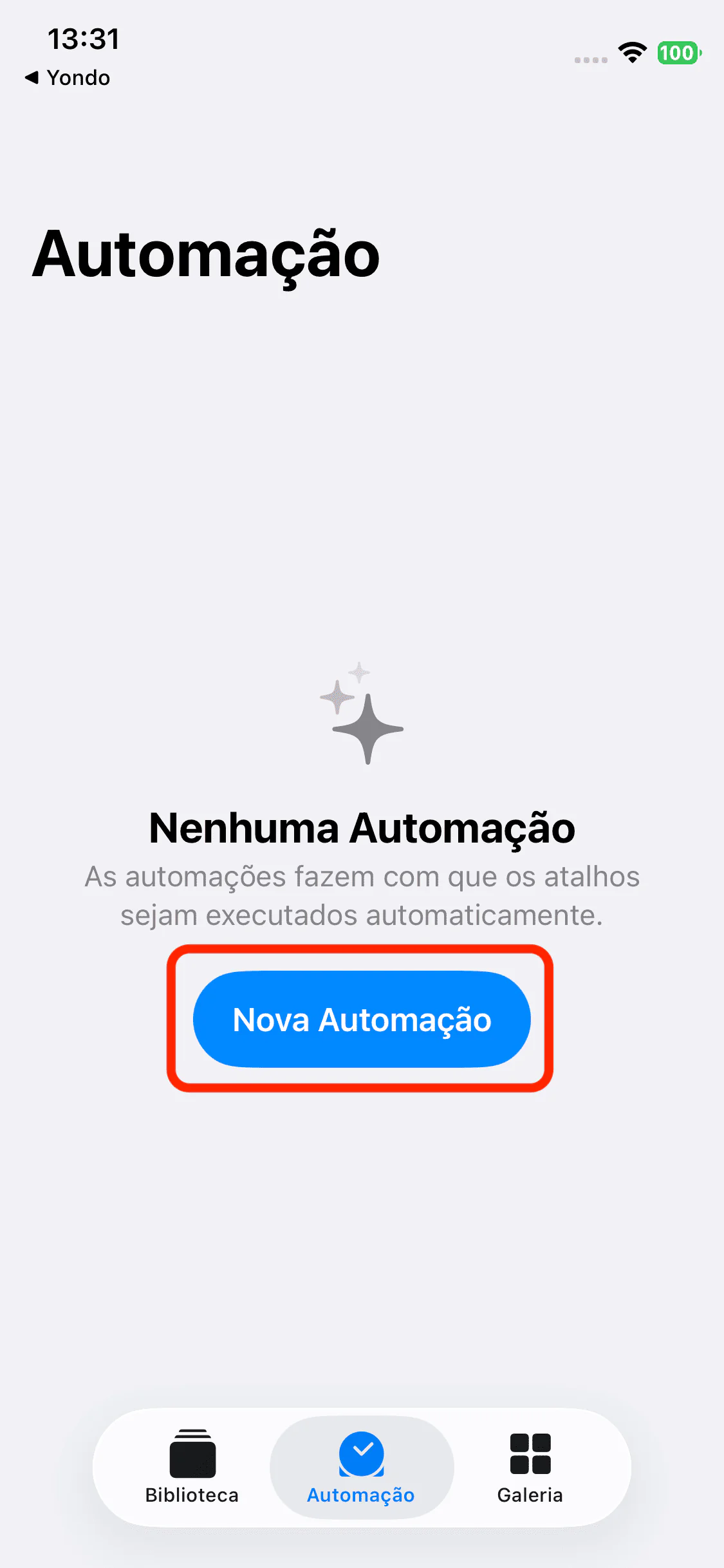 Criar uma nova automação